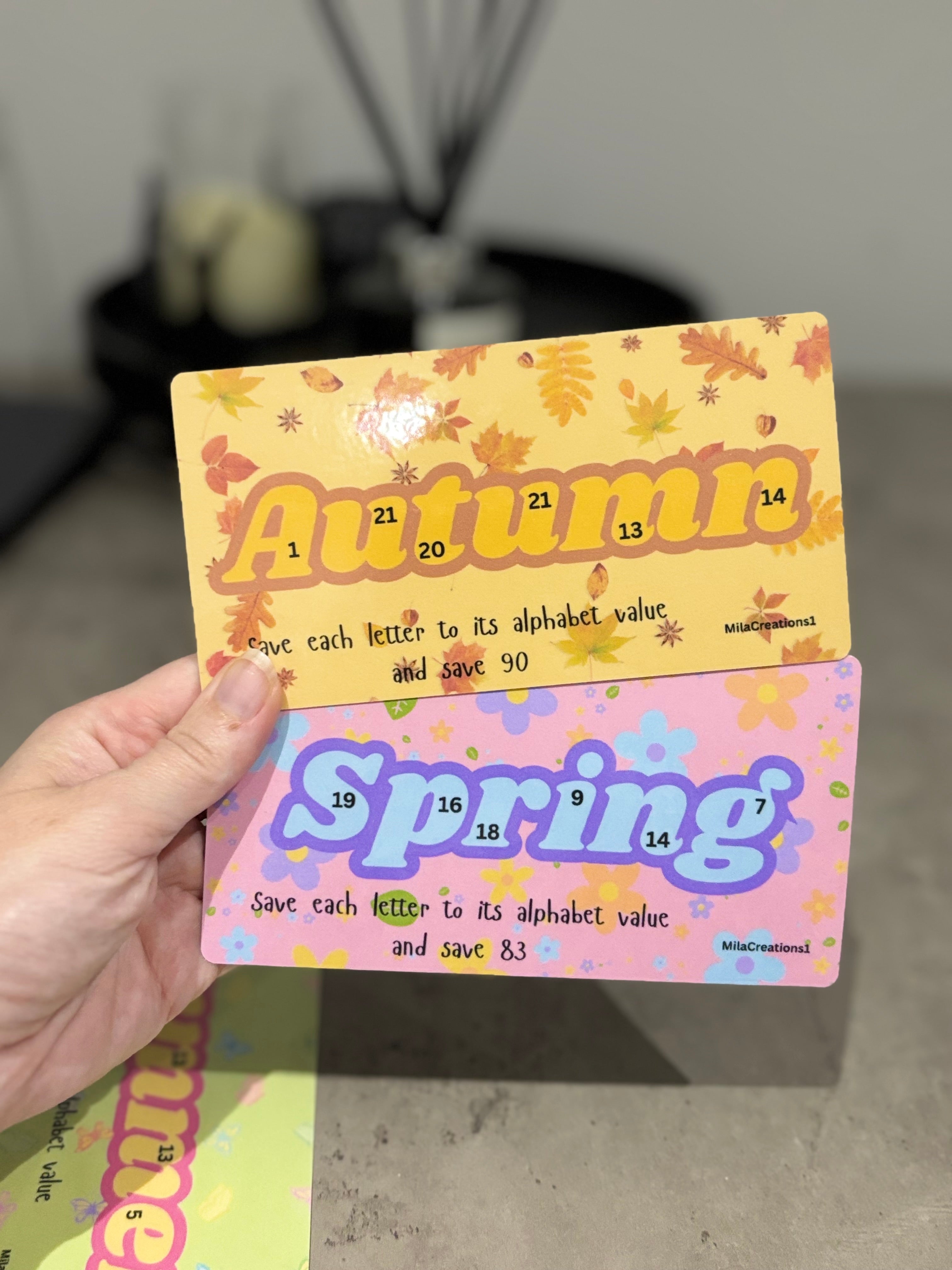 4 season alphabet saving challenges