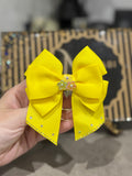 Bright yellow binder bow clip
