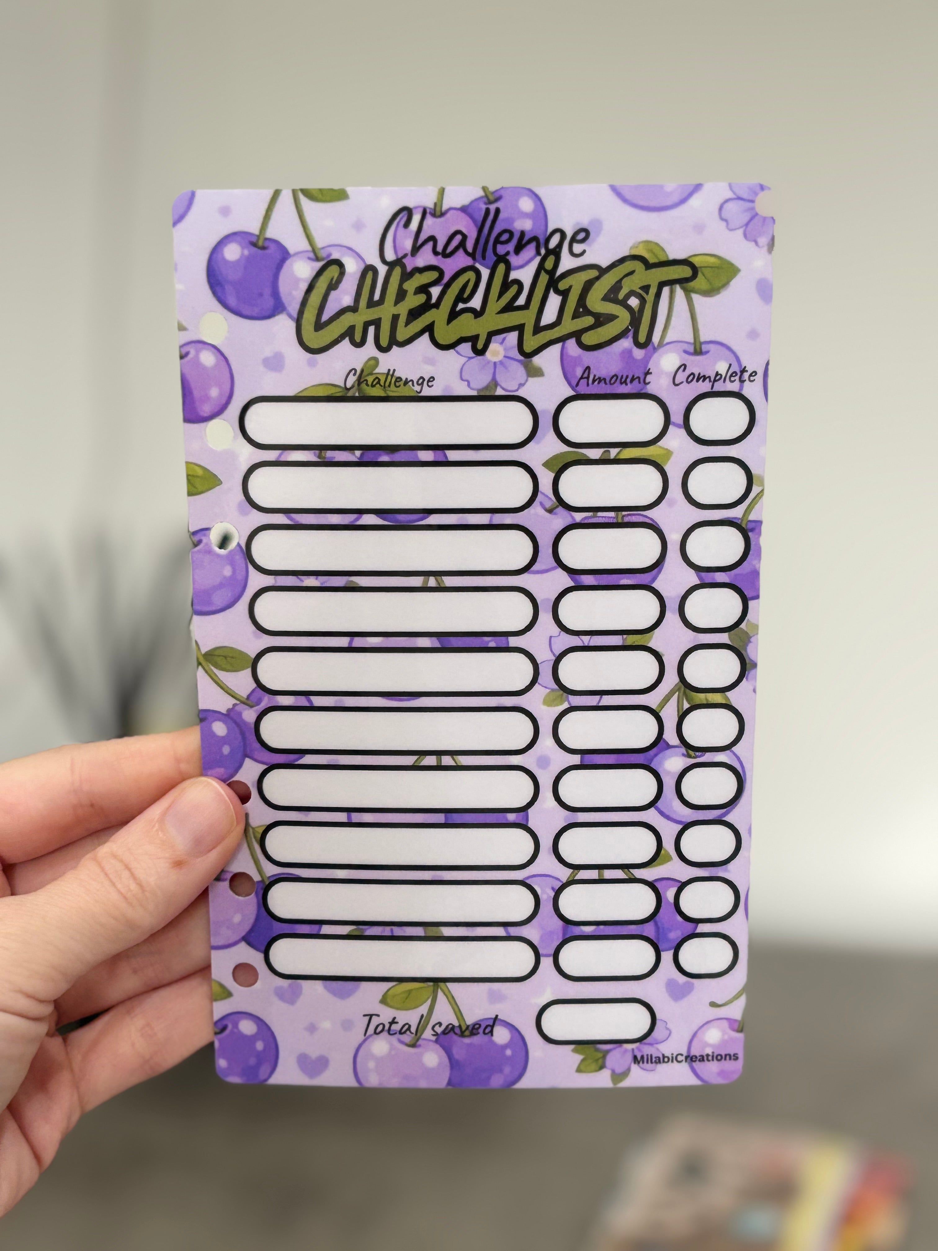 Challenge checklist