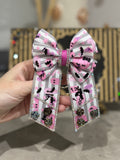 Pink Halloween binder bow clip