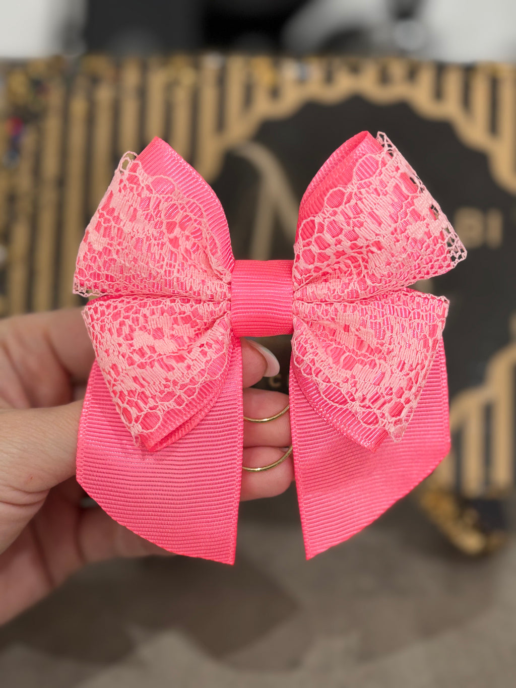 Pink bow binder clip