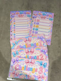 Pastel bows double sided a6 binder wallets and matching dashboard, glossy finish. Option 1-6 or 1-10 Challenge wallets