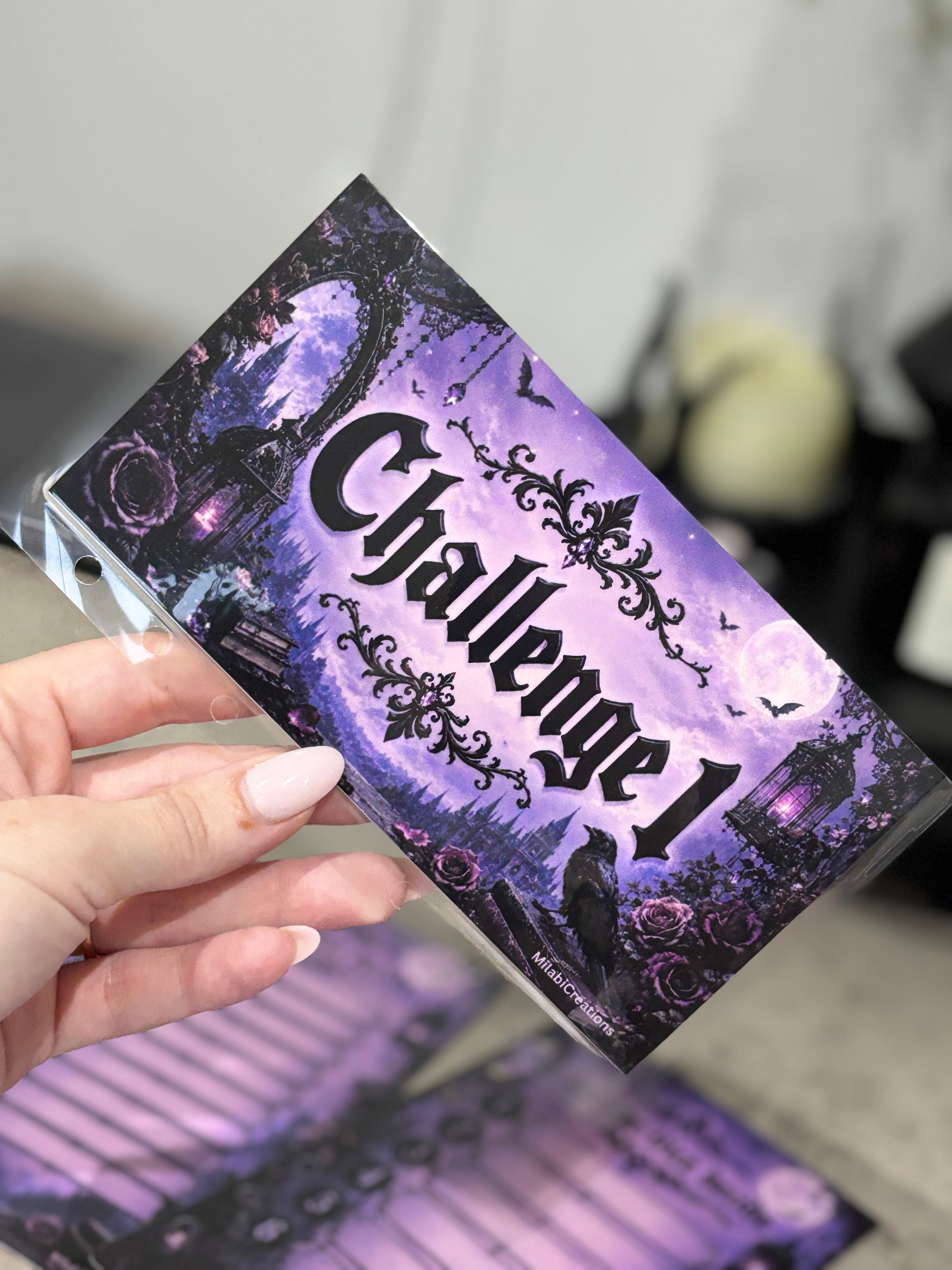 Gothic double sided a6 binder wallets and matching dashboard, glossy finish. Option 1-6 or 1-10 Challenge wallets