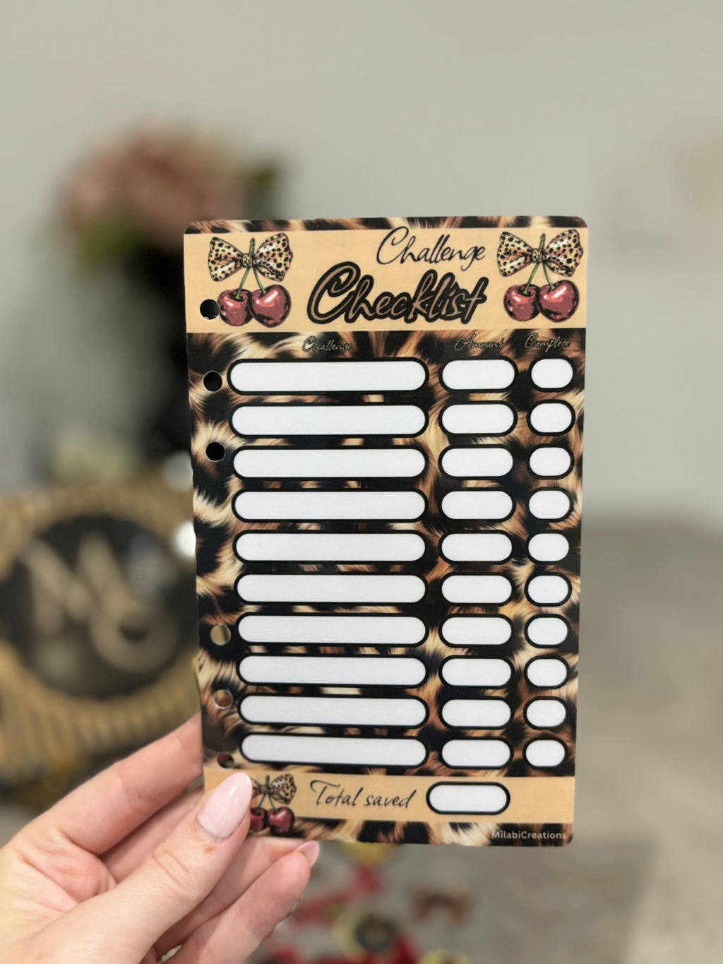Leopard print - cherry tracker checklist