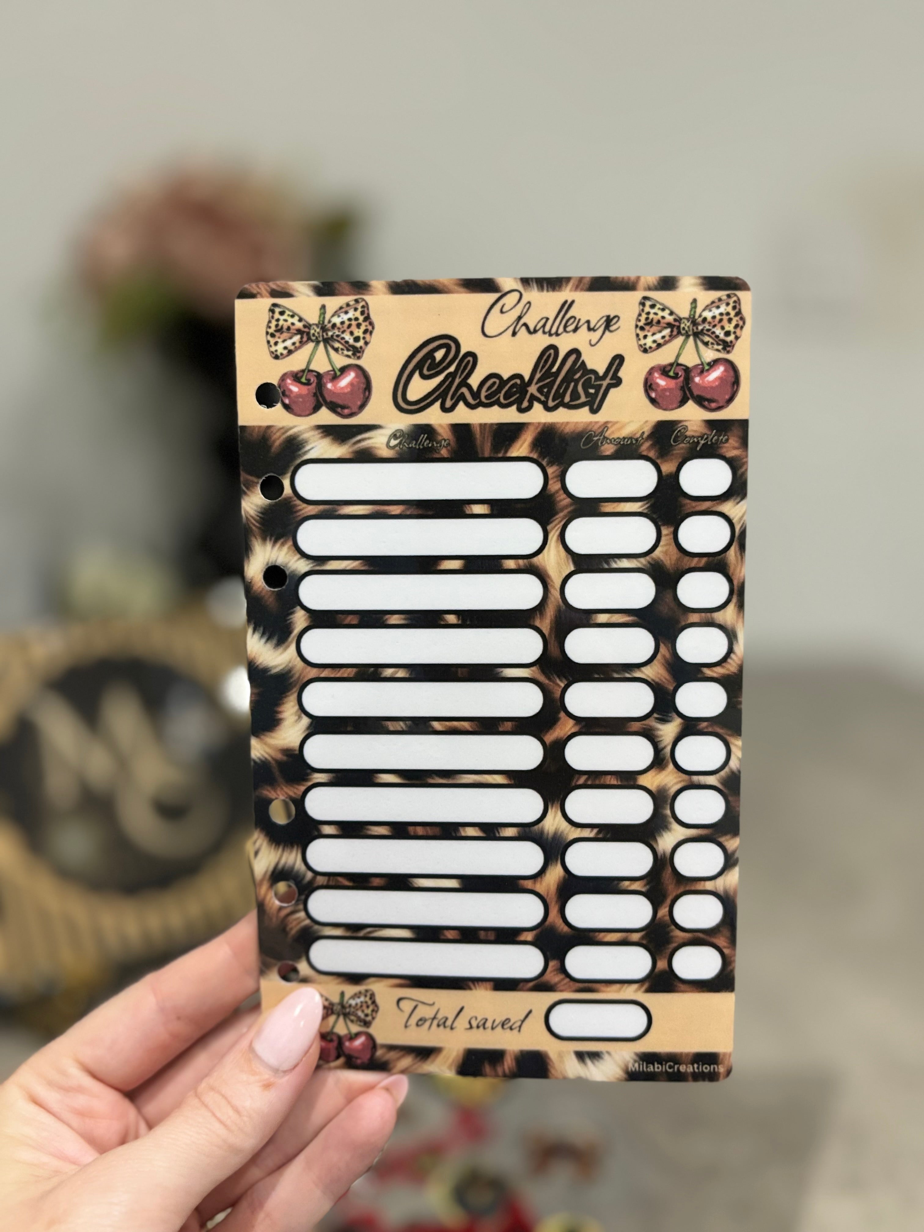 Leopard print - cherry tracker checklist