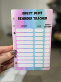 Direct debit reminder tracker