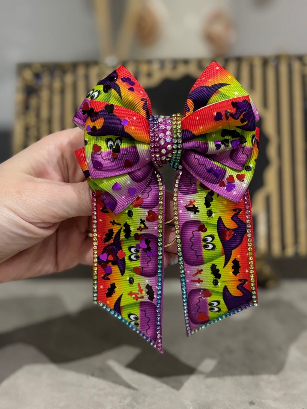 Halloween candy binder bow clip