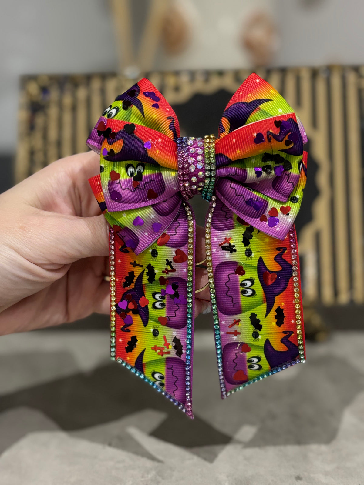 Halloween candy binder bow clip
