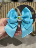 Blue bow binder clip