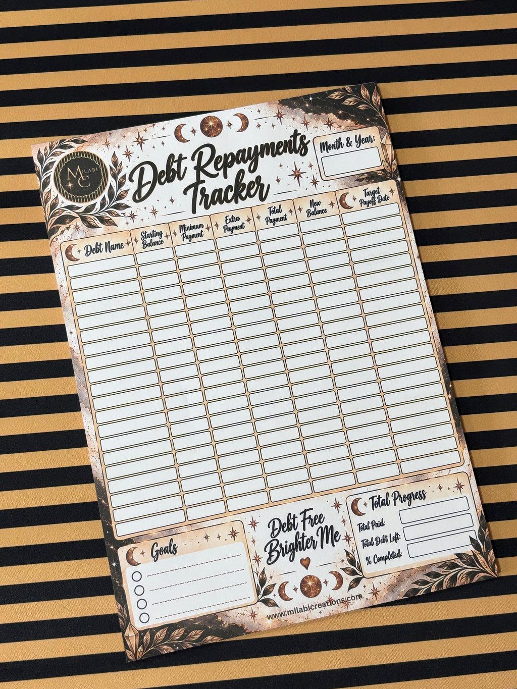 Debt repayments tracker a4 size notepad