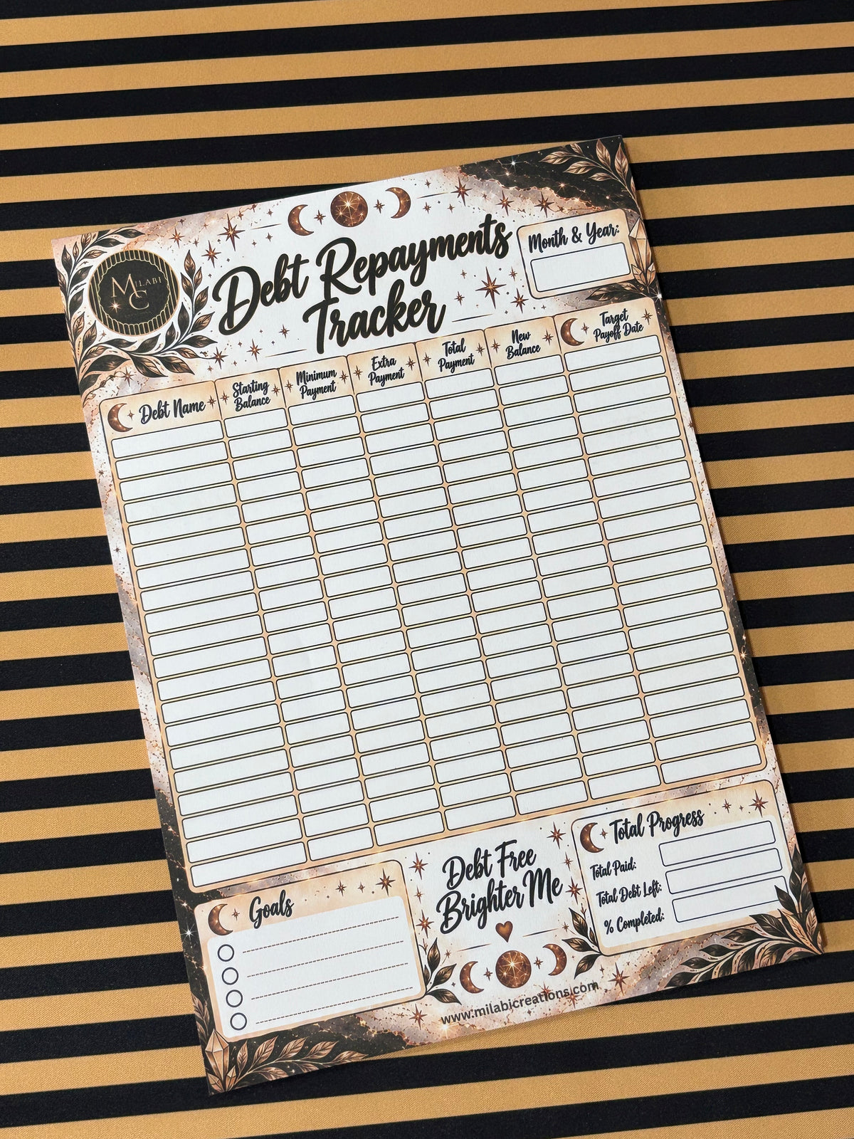 Debt repayments tracker a4 size notepad