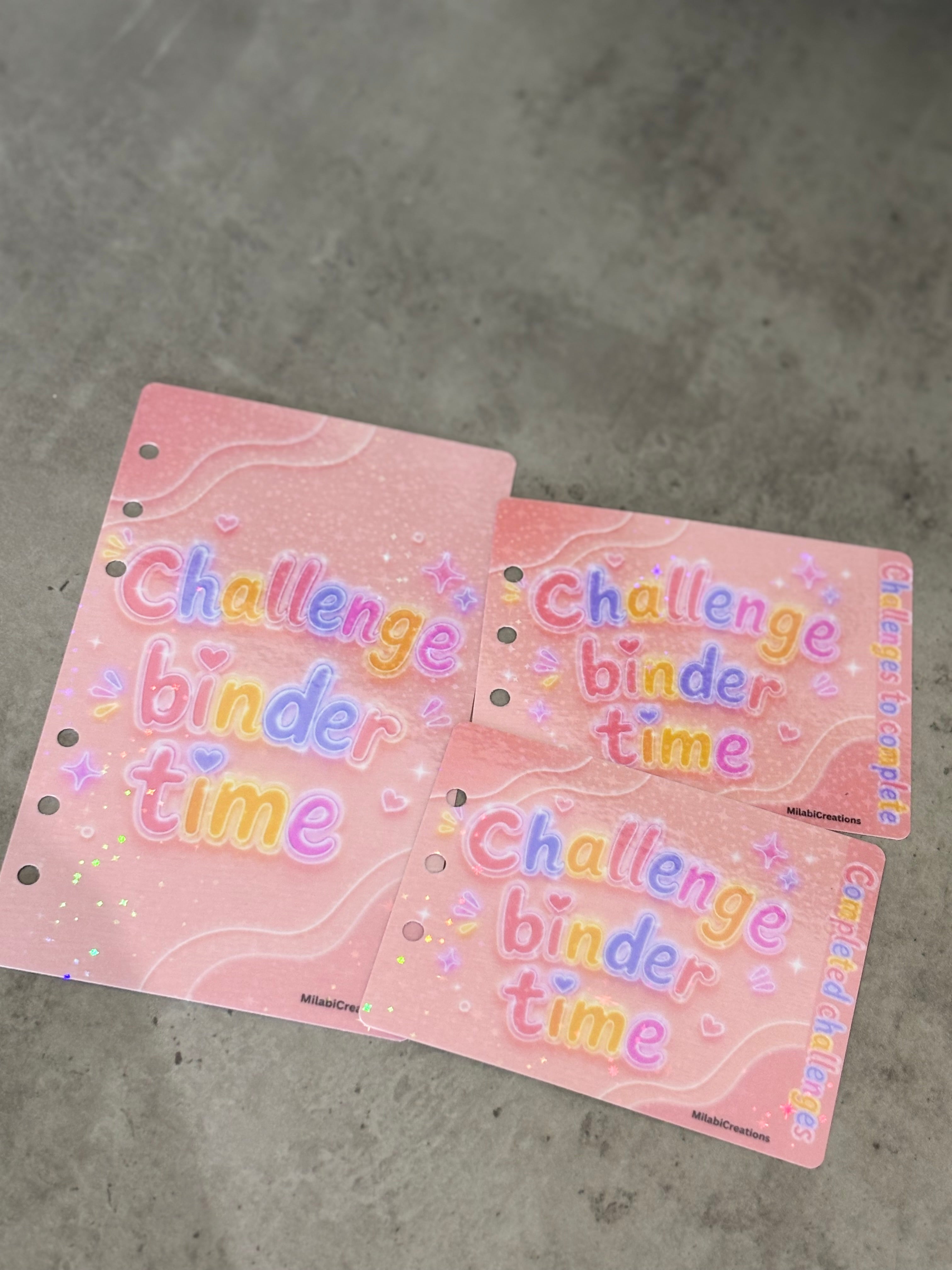 Challenge binder time dashboards set of 3