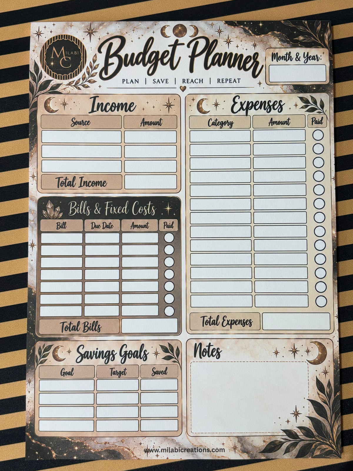Budget Planner A4 size notepad