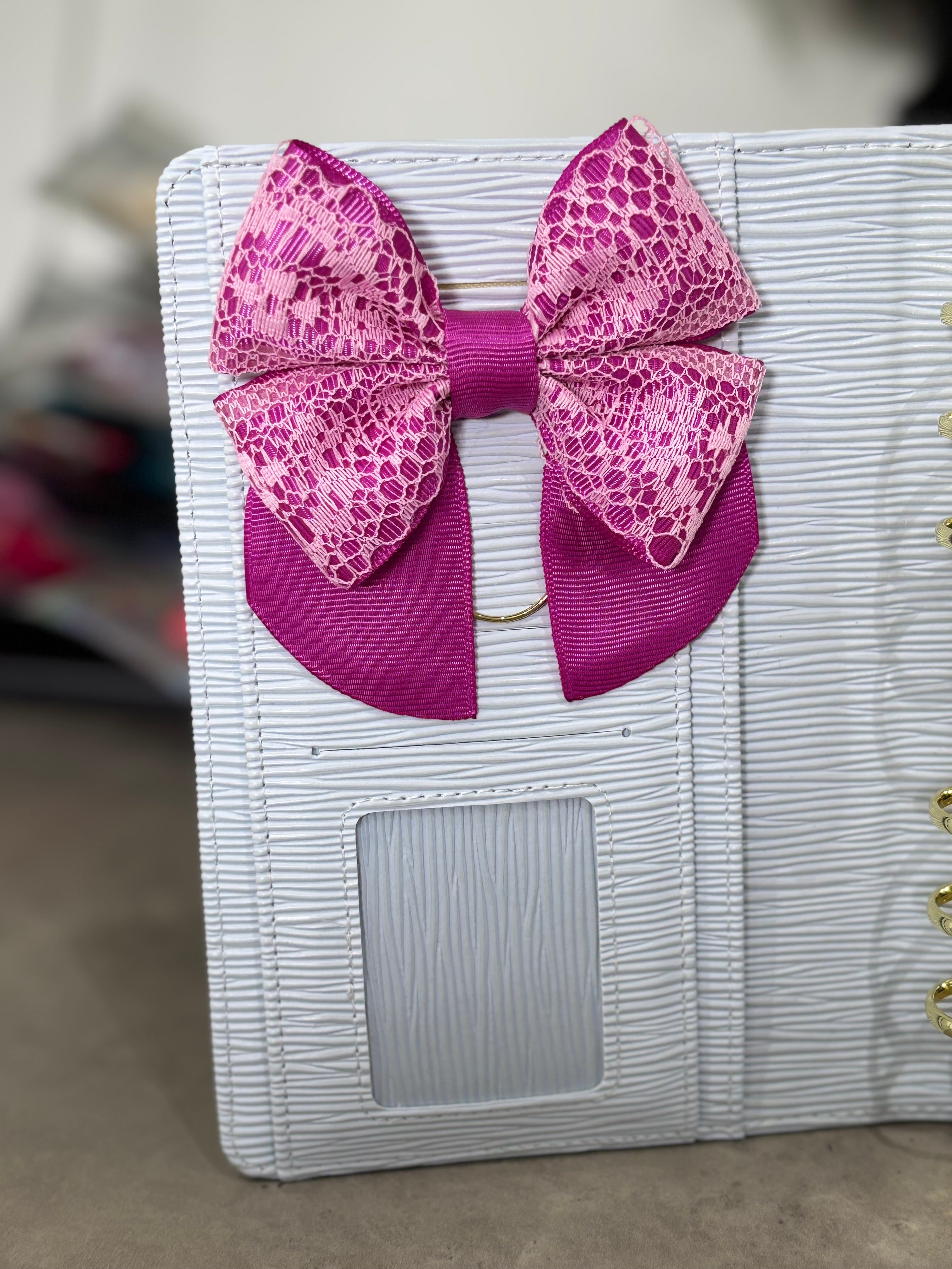 Purple bow binder clip