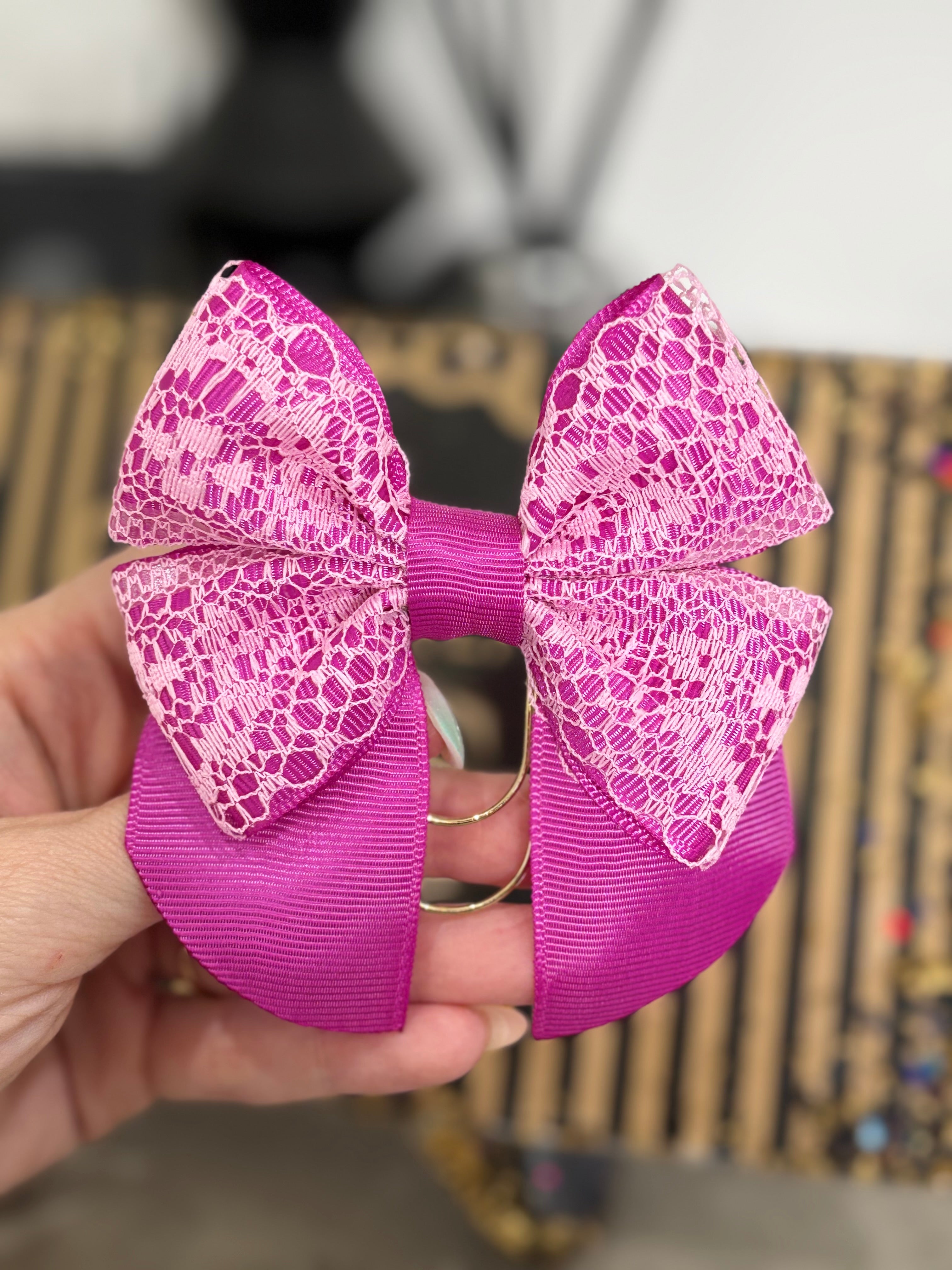 Purple bow binder clip