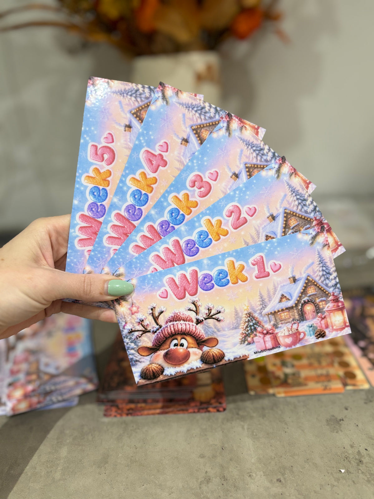 Winter - Christmas 5 weeks wallet inserts
