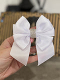 White bow binder clip