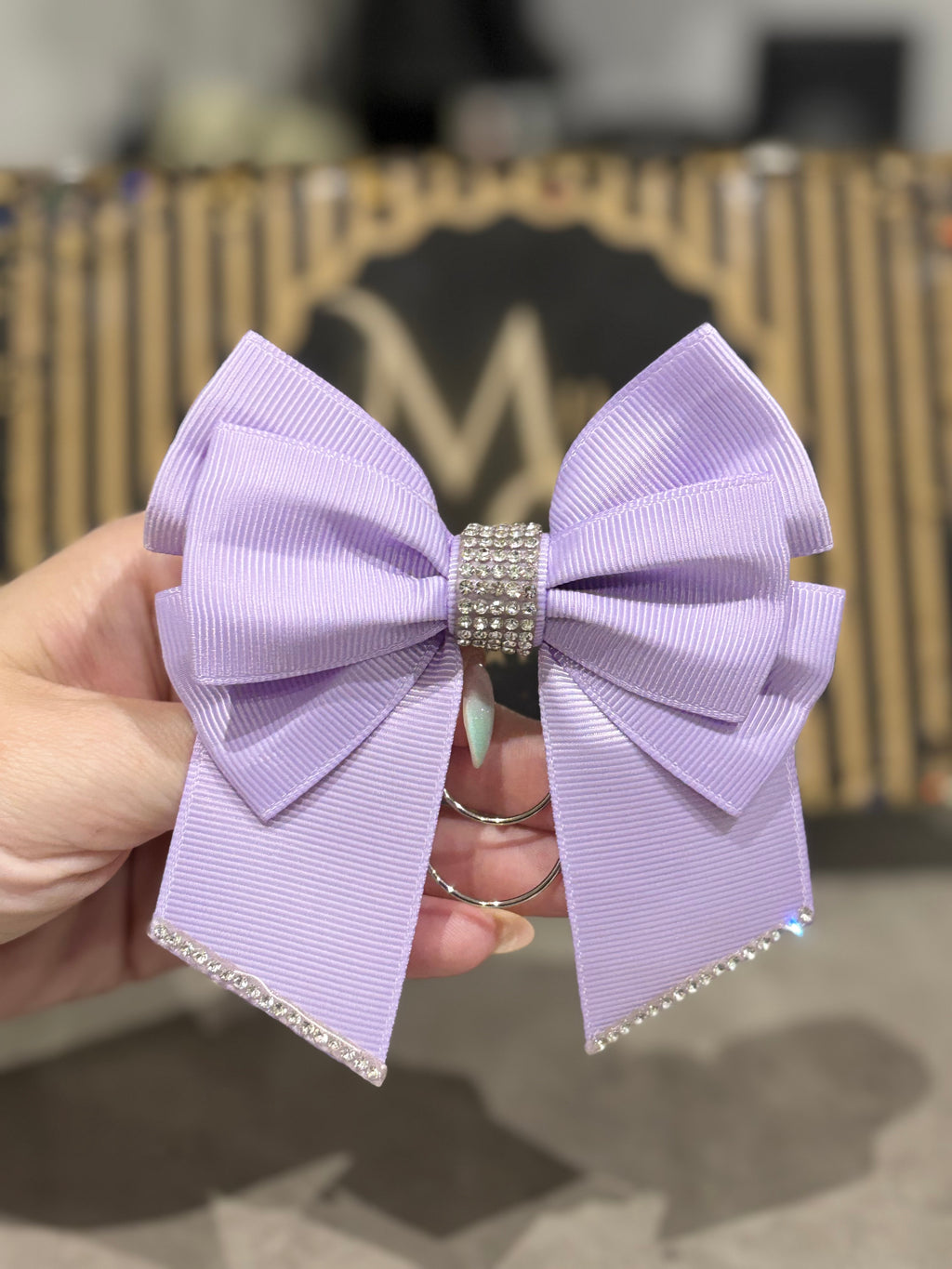 Pastel purple binder bow clip