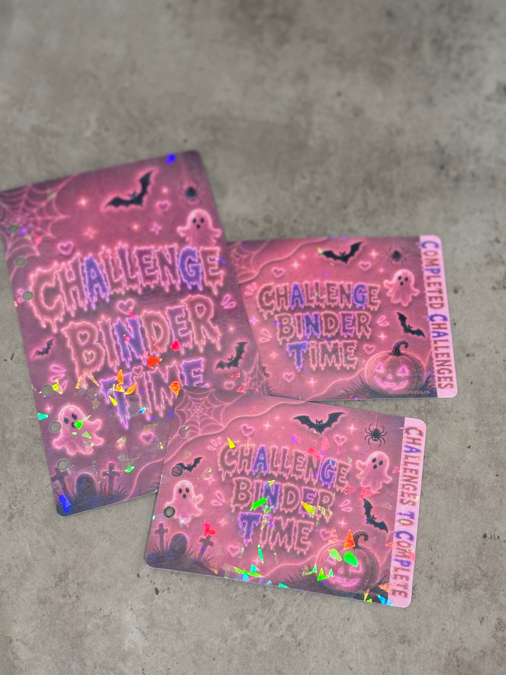 Spooky Challenge binder time dashboards set of 3