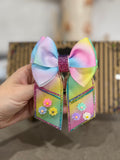 Pastel rainbow binder bow clip