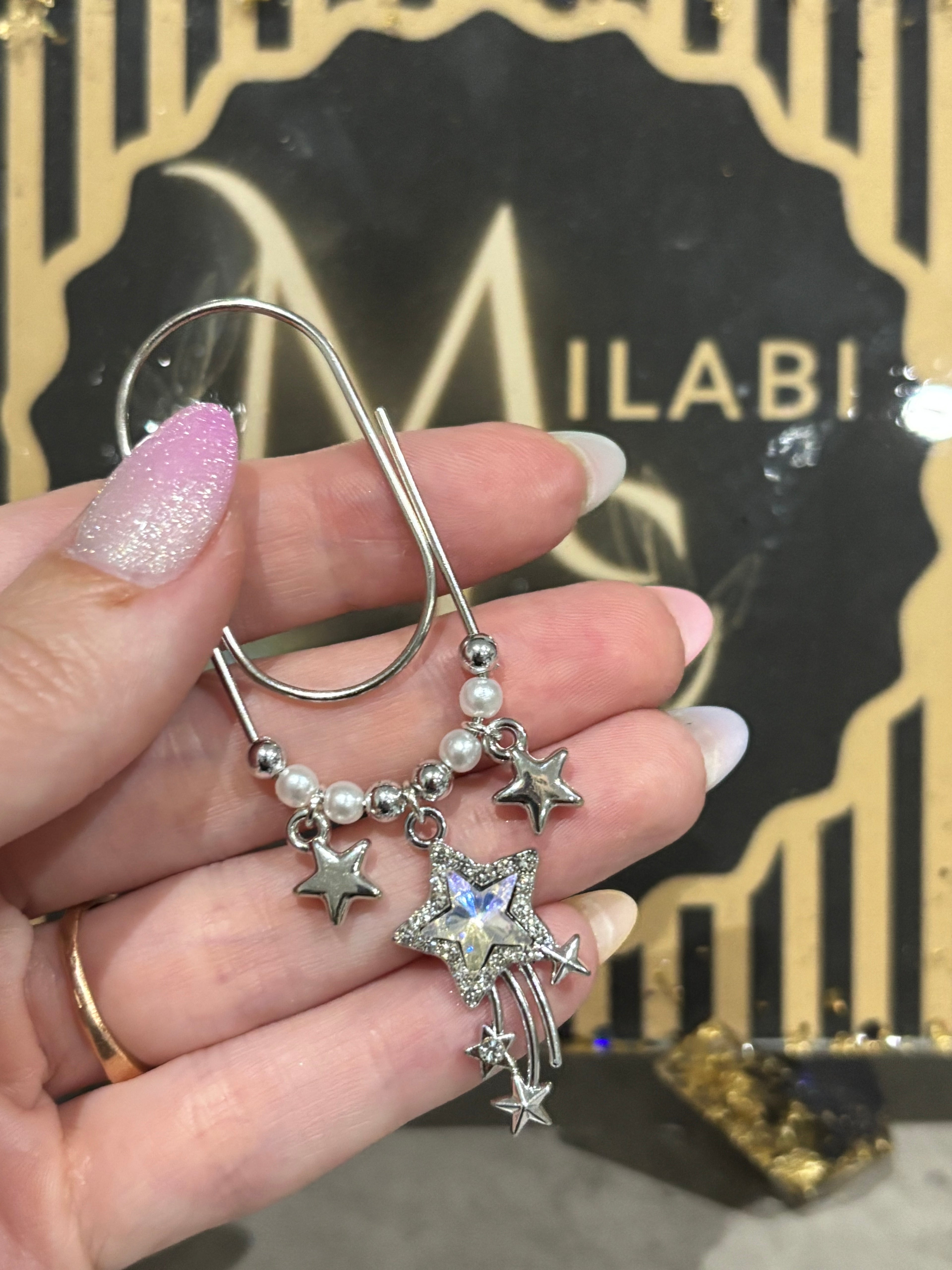 Diamond shooting star (white)