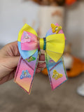 Rainbow butterflies binder bow clip