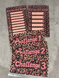Leopard print double sided a6 binder wallets and matching dashboard, glossy finish. Option 1-6 or 1-10 Challenge wallets