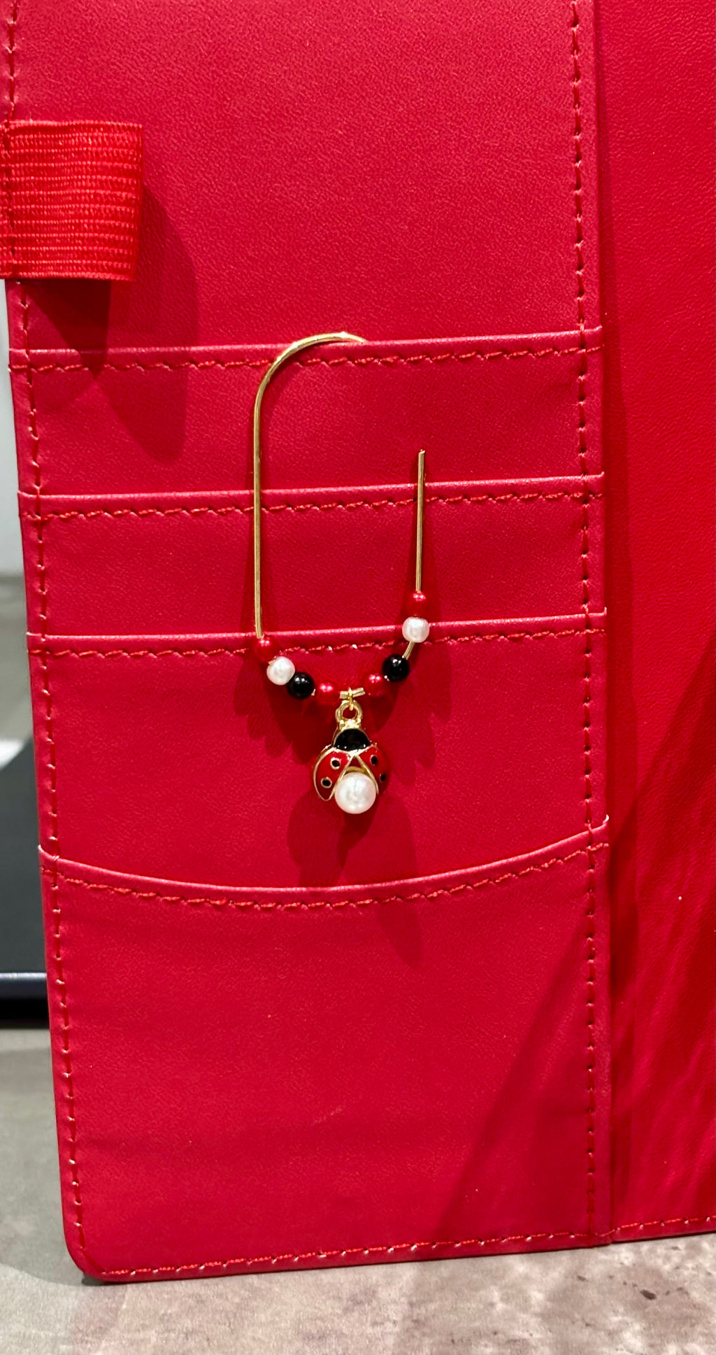 Ladybug binder clip charm