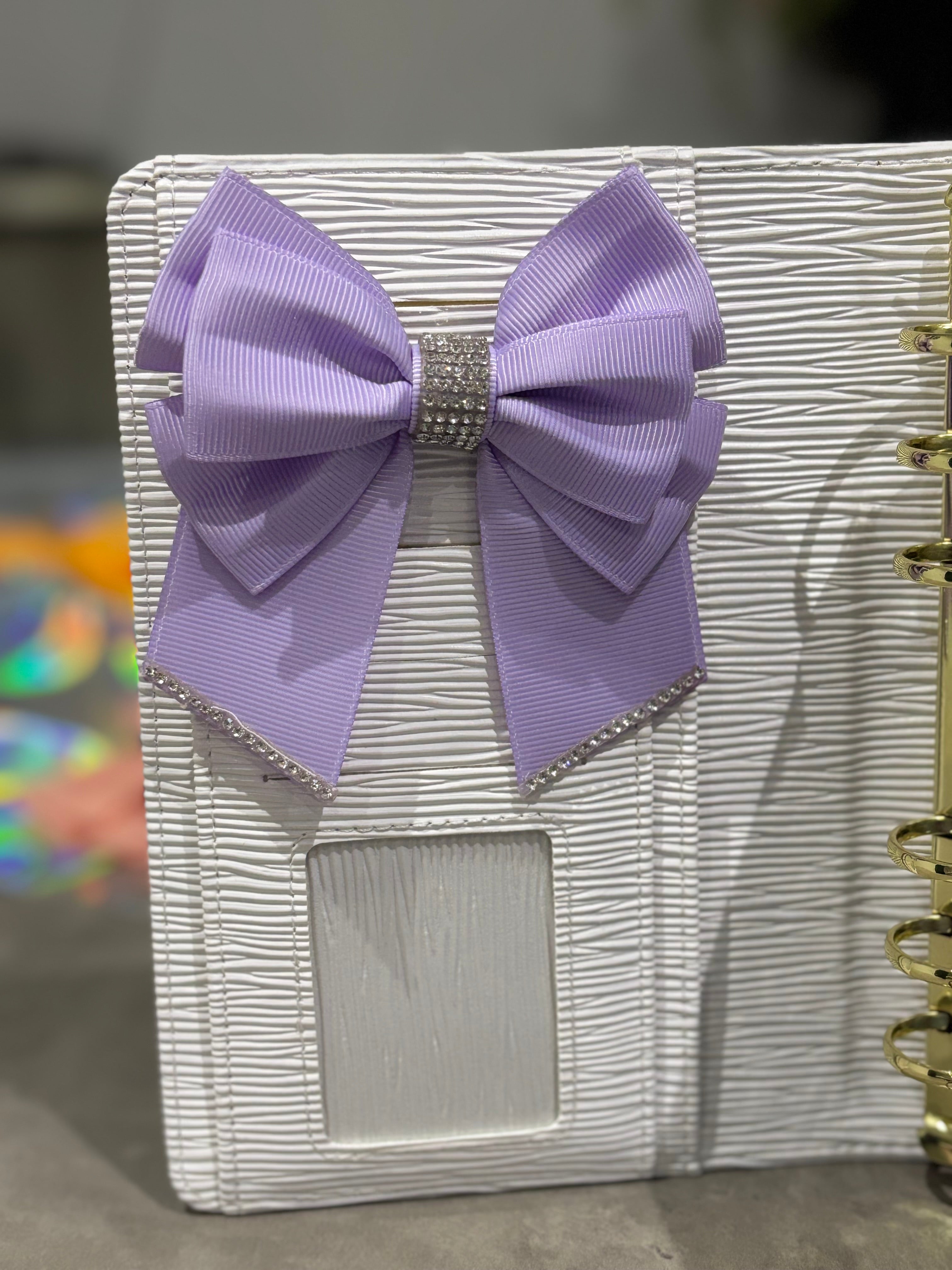 Pastel purple binder bow clip