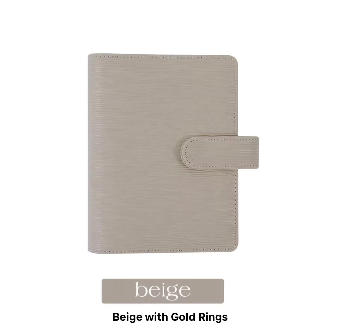 Beige luxury saffiano a6 binder