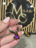 Crystal heart (green and purple)