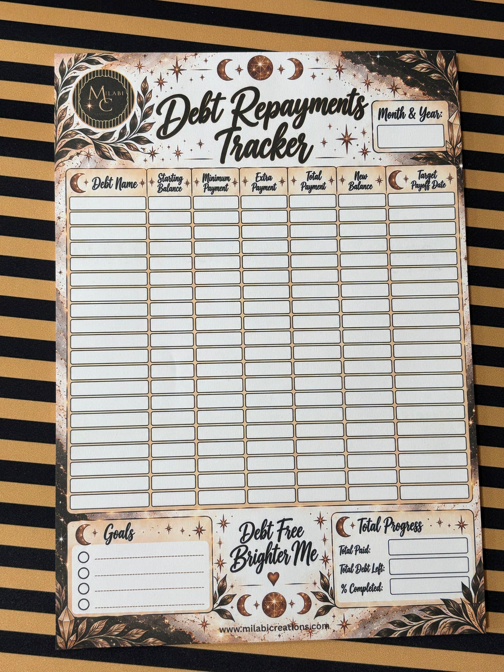 Debt repayments tracker a4 size notepad