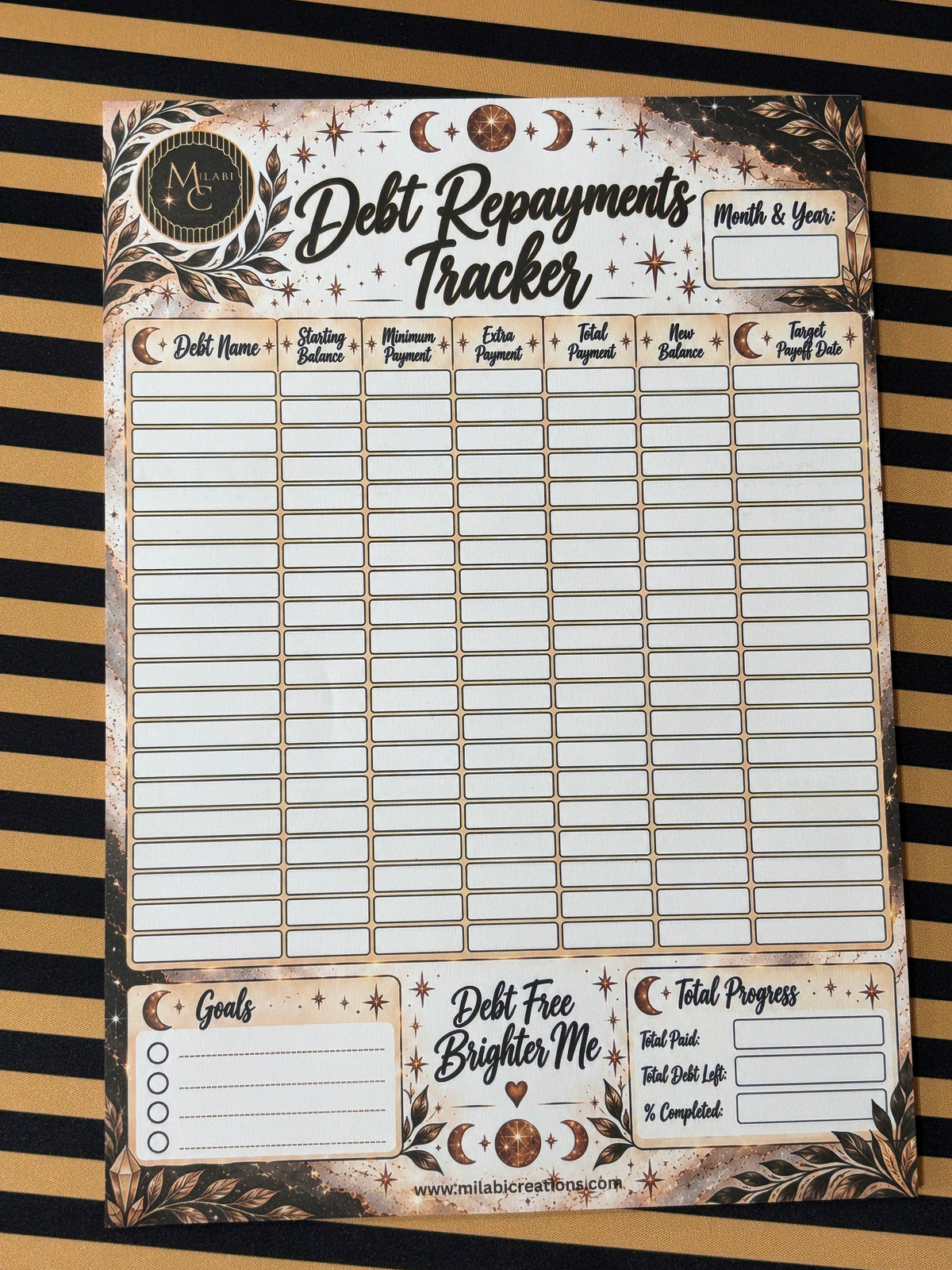 Debt repayments tracker a4 size notepad