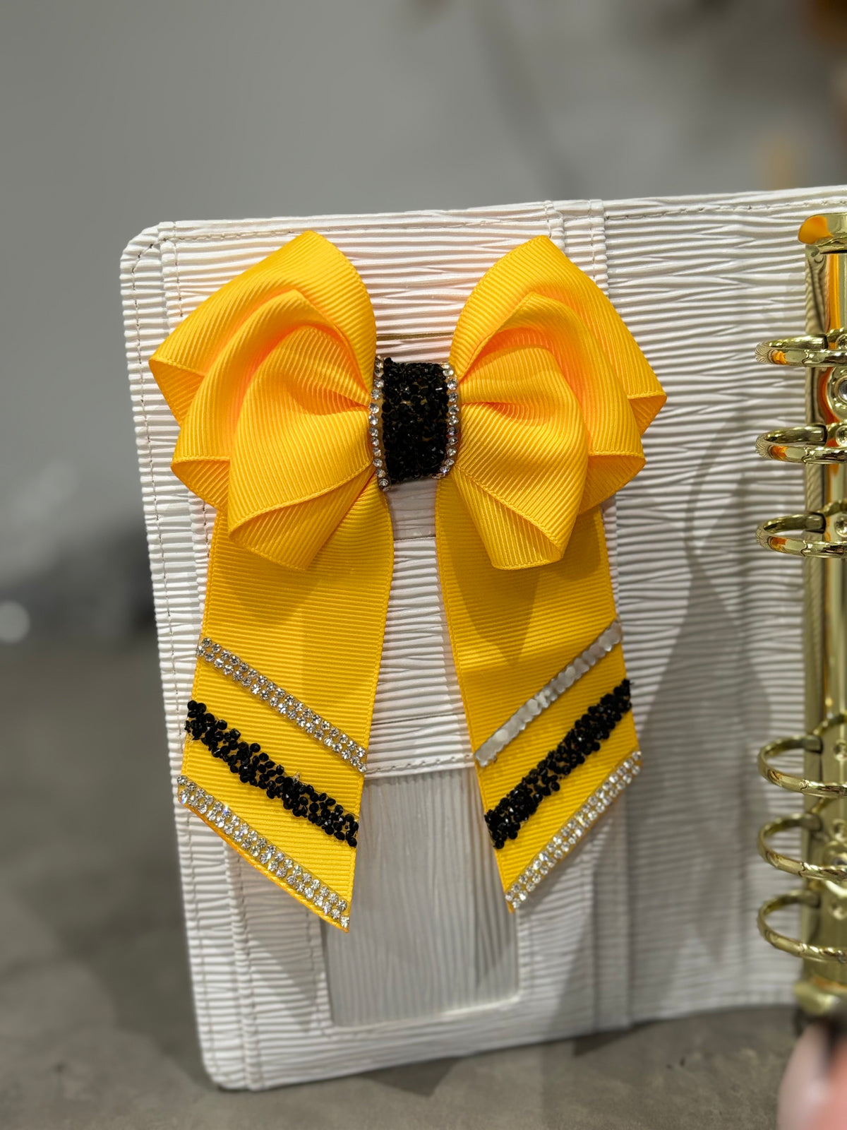 Bright orange - yellow pink binder bow clip