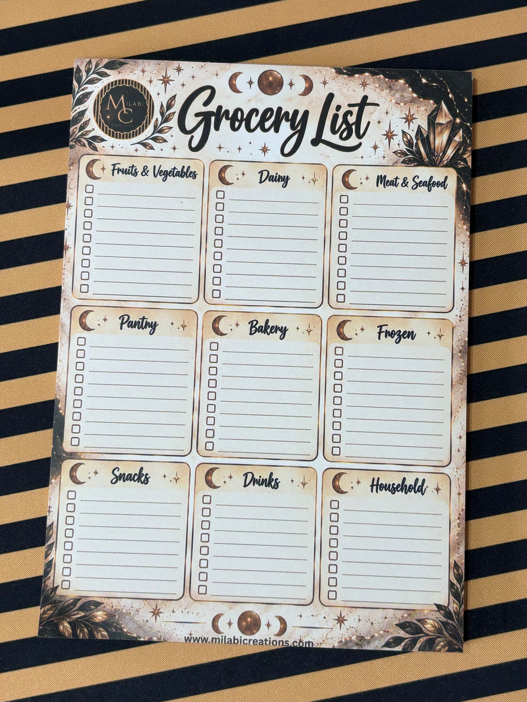 Grocery list A5 size notepad