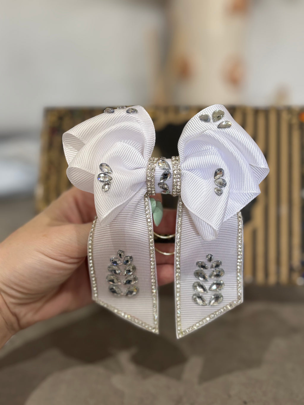 White binder bow clip