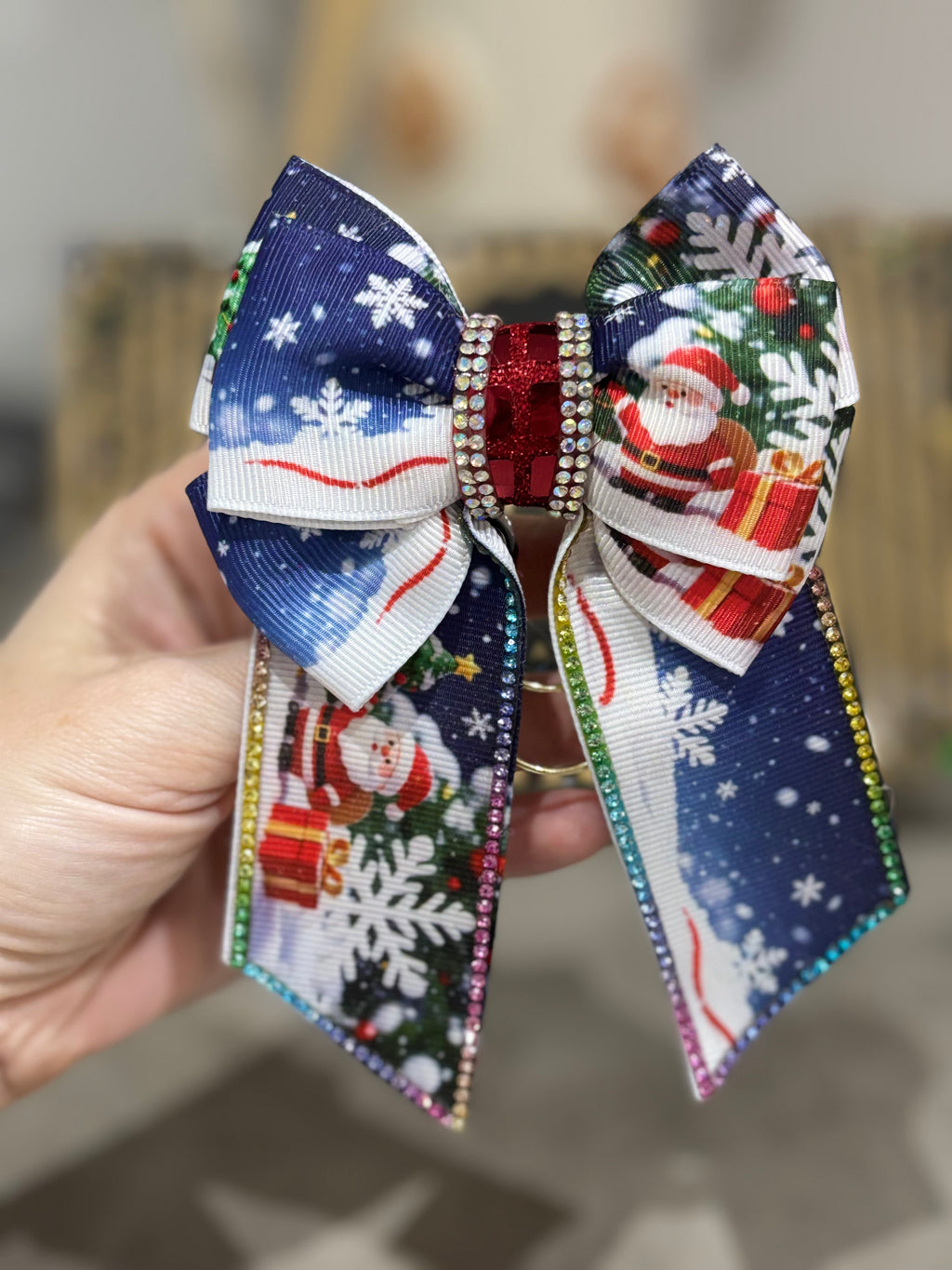 Christmas Santa binder bow clip
