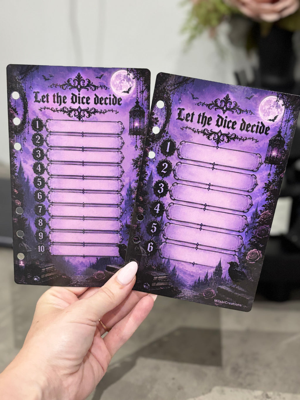 Gothic double sided a6 binder wallets and matching dashboard, glossy finish. Option 1-6 or 1-10 Challenge wallets
