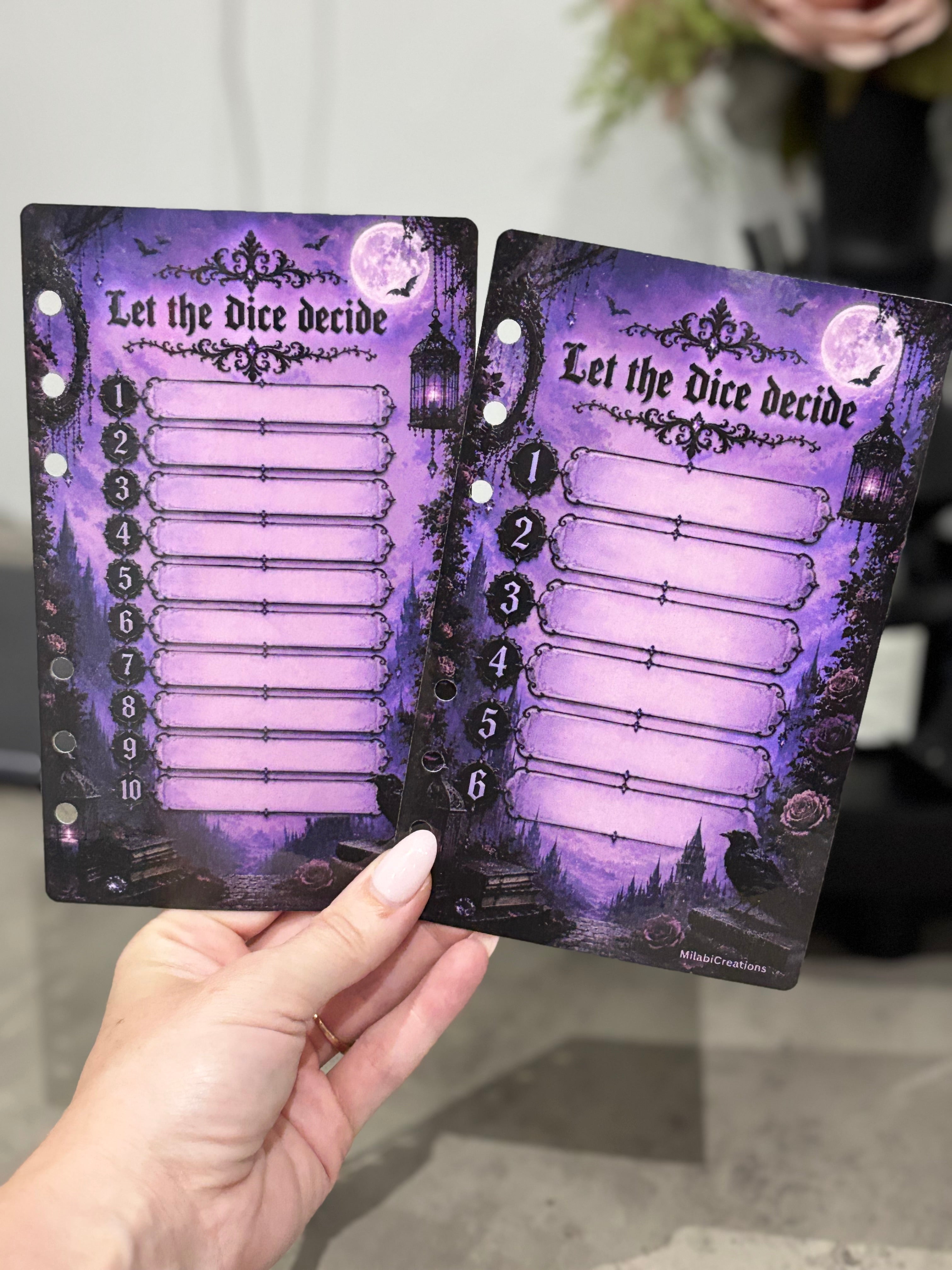 Gothic double sided a6 binder wallets and matching dashboard, glossy finish. Option 1-6 or 1-10 Challenge wallets