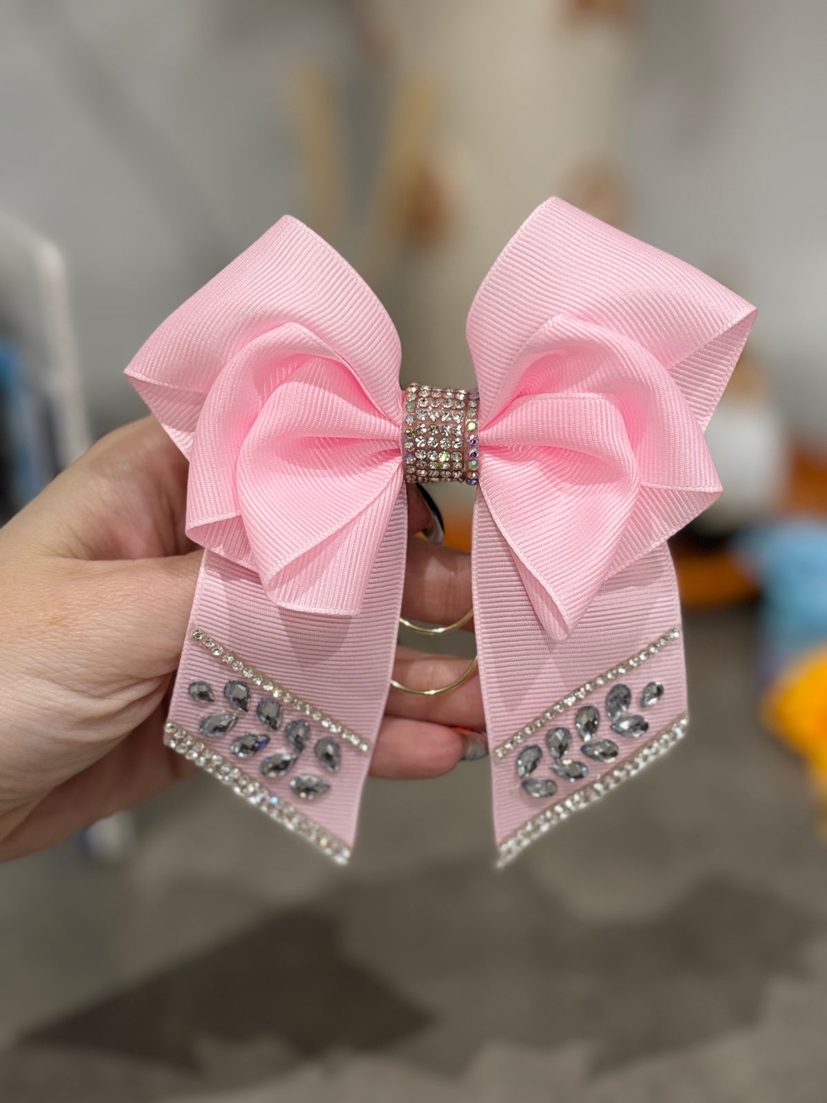 Baby pink binder bow clip