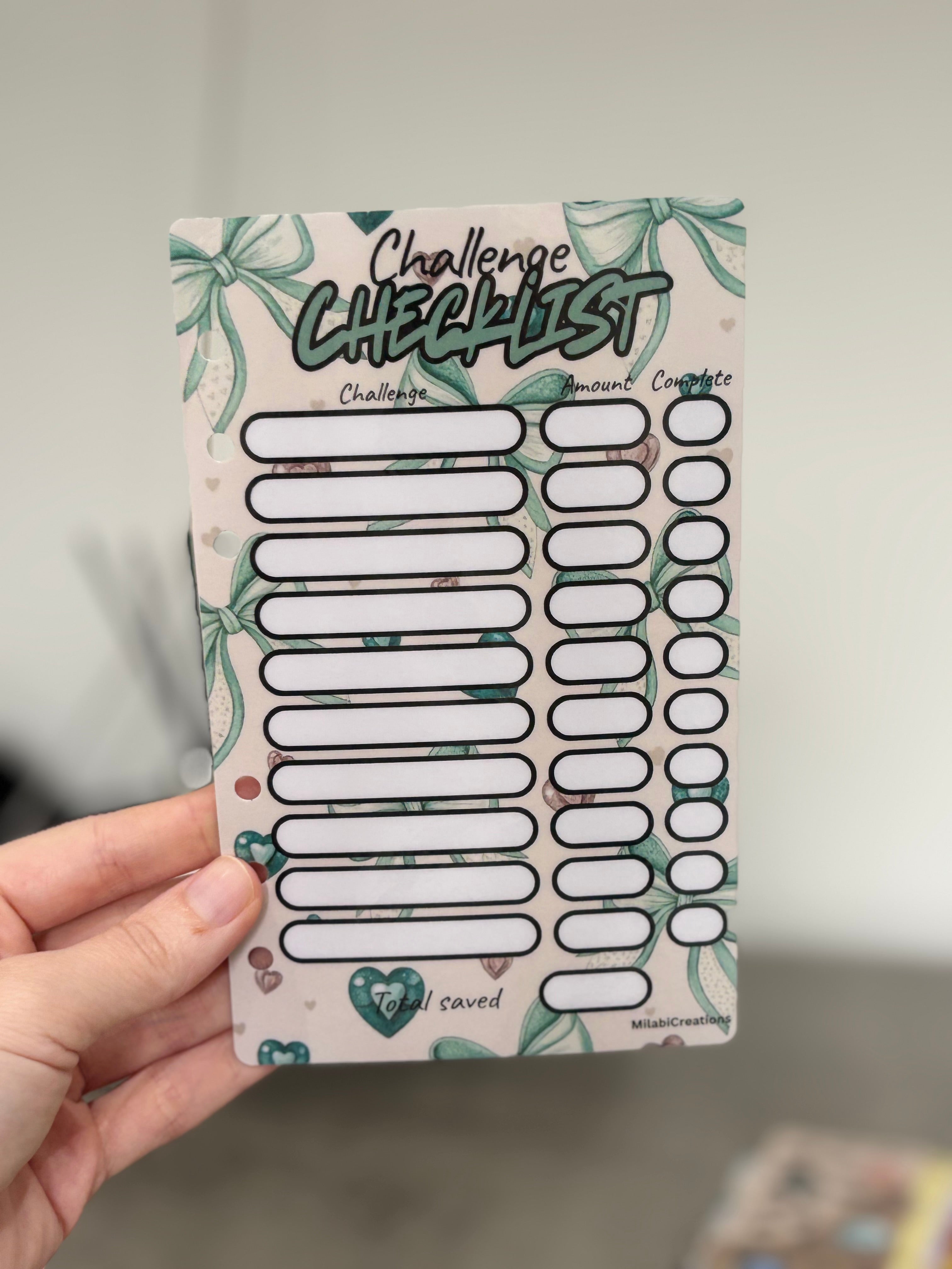 Challenge checklist