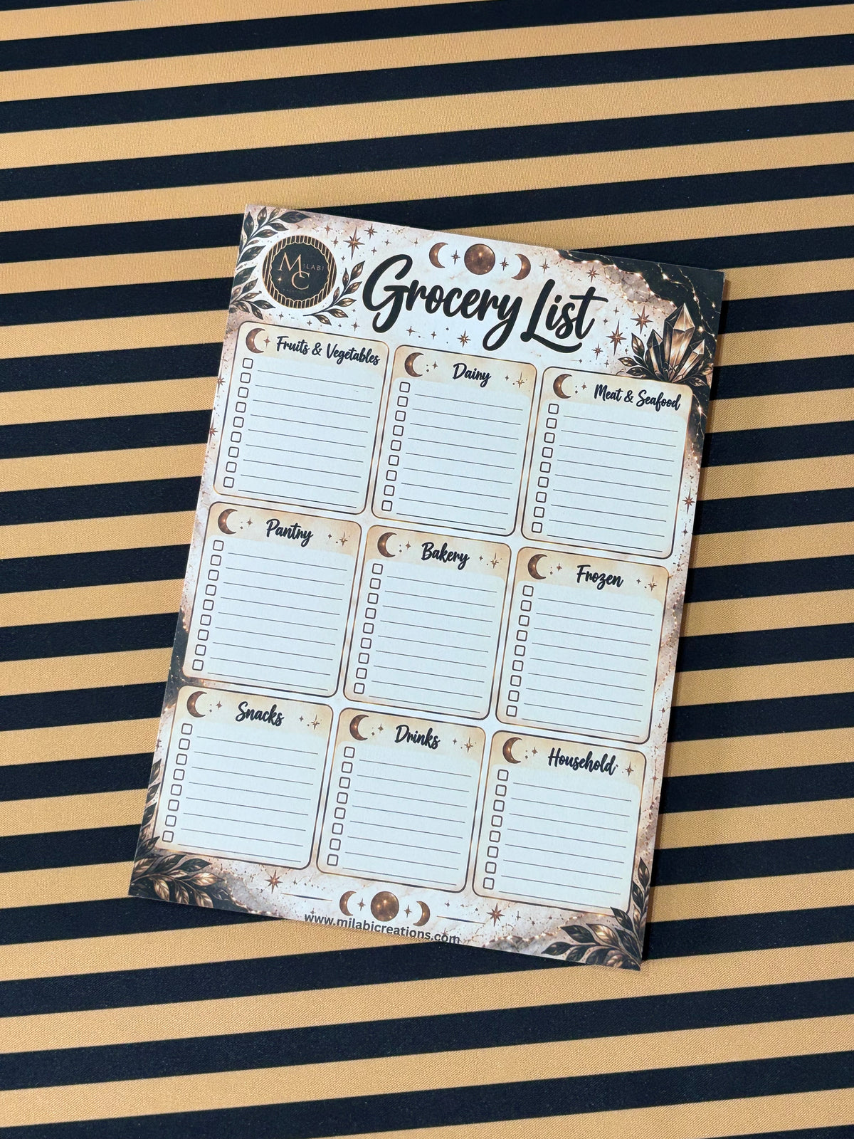 Grocery list A5 size notepad