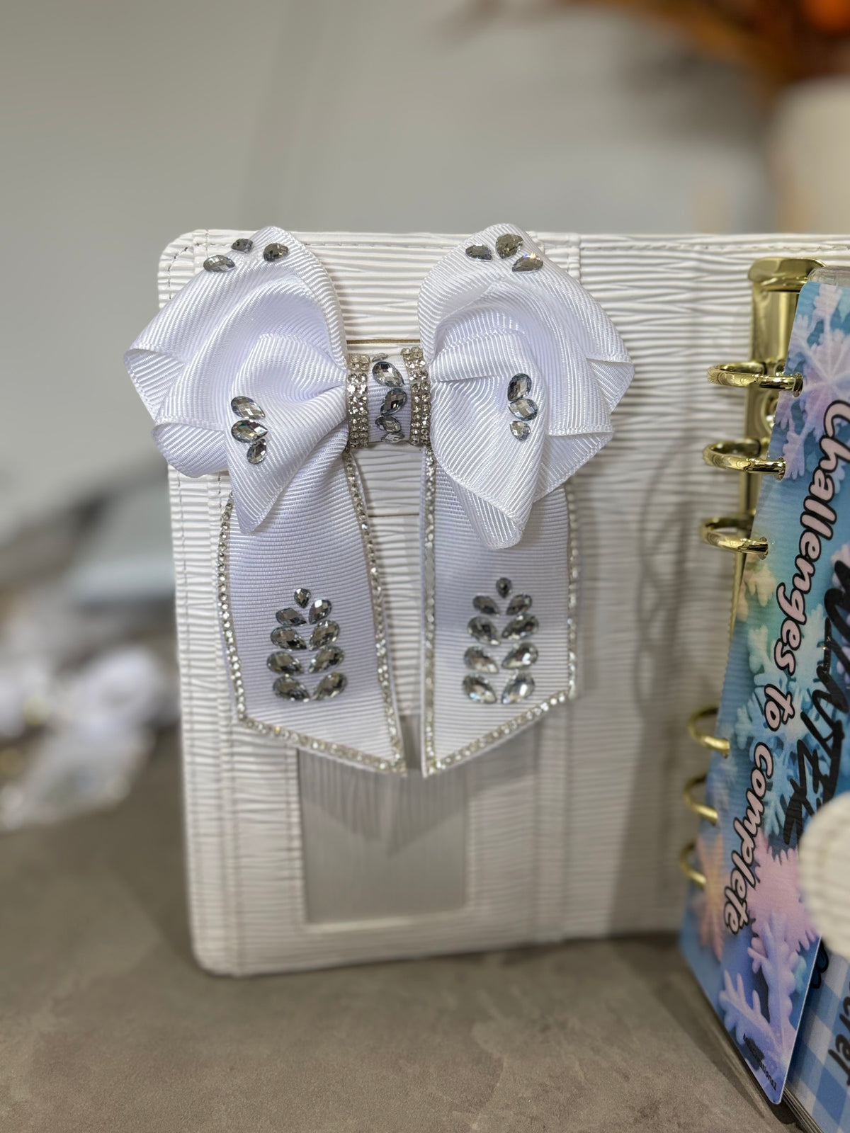 White binder bow clip