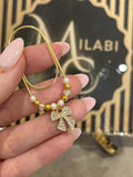 Gold diamond bow